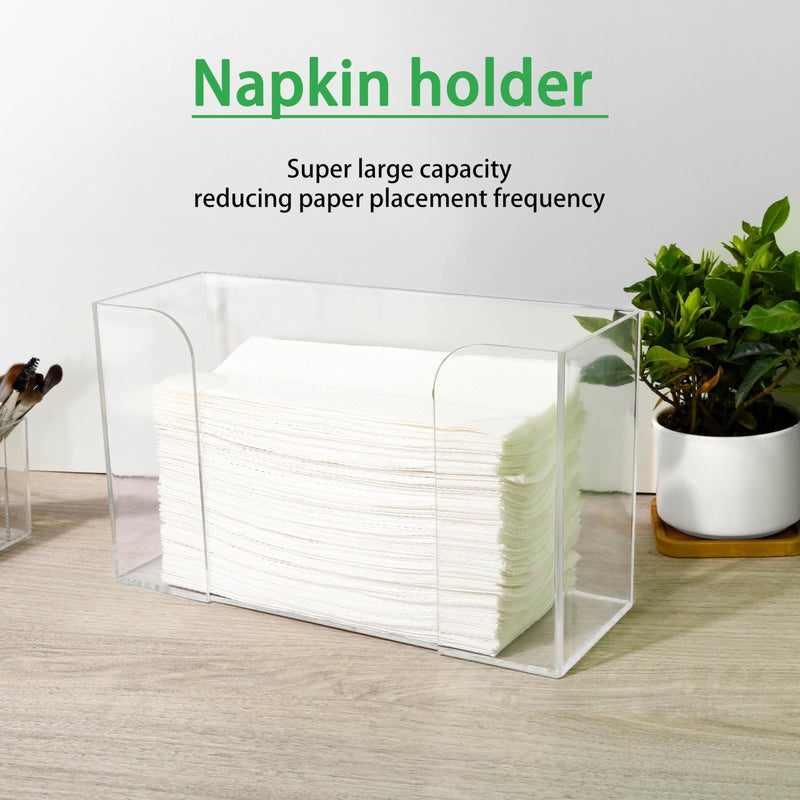 Cq acrylic Countertop Paper Towel Dispenser Folded Clear Guest Towel Napkin Holder  Suitable for Z-fold  C-fold or Multi-Fold Paper Towels Pack of 1 - Image 4